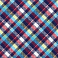 Blue check pixel fabric texture seamless pattern Royalty Free Stock Photo