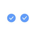 Blue Check, Social Media Verified Badge Icon Vector in Trendy Style