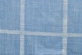 Blue checked fabric background or texture Royalty Free Stock Photo