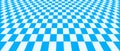Blue checkerboard floor in perspective. Pool checkered tile pattern background. Retro horizontal chess board grid plane Royalty Free Stock Photo