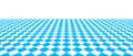 Blue checkerboard floor in perspective. Pool checkered tile pattern background. Retro horizontal chess board grid plane Royalty Free Stock Photo