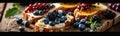 Blue Cheese on Bread, Gorgonzola with Berries and Honey, Bruschetta with Ricotta, Blueberries