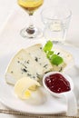 Blue cheese and fruit preserve Royalty Free Stock Photo