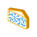 blue cheese isometric icon vector illustration Royalty Free Stock Photo