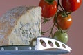 Blue cheese and knife Royalty Free Stock Photo