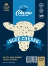 Blue cheese packaging design Royalty Free Stock Photo