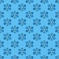 Blue Chemical Formula concept colored vector Seamless Pattern