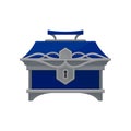 Blue chest on white background. Vector illustration.