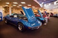 Blue 1970 Chevrolet corvette LT-1 convertible displayed at the Muscle Car City museum