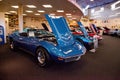 Blue 1970 Chevrolet corvette LT-1 convertible displayed at the Muscle Car City museum Royalty Free Stock Photo