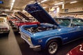 Blue 1966 Chevrolet Impala displayed at the Muscle Car City museum