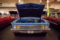 Blue 1966 Chevrolet Impala displayed at the Muscle Car City museum