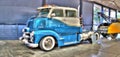 Blue Chevy truck Royalty Free Stock Photo
