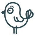 Blue chicken with big eyes, icon Royalty Free Stock Photo