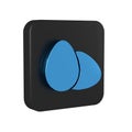 Blue Chicken egg icon isolated on transparent background. Black square button.