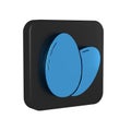 Blue Chicken egg icon isolated on transparent background. Black square button.