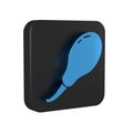 Blue Chicken leg icon isolated on transparent background. Chicken drumstick. Black square button.