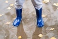 Blue child rubber boots Royalty Free Stock Photo