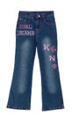 Blue children girl jeans isolated Royalty Free Stock Photo