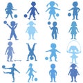 Blue children playing Royalty Free Stock Photo