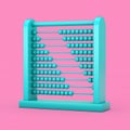 Blue Children Toy Brain Development Abacus in Duotone Style. 3d Rendering