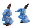 Blue china rabbits