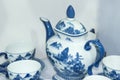 Blue china tea-set