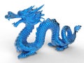 Blue Chinese dragon statuette