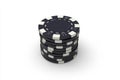 With a blue chip stack on a white plastic round chip mockup Royalty Free Stock Photo