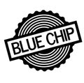 Blue chip stamp on white