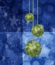 Blue Chistmas with Green Balls Background