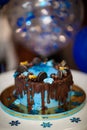 Blue chocolate cake