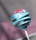 Blue chocolate cake pop Royalty Free Stock Photo
