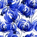 Blue chrisanthemium pattern Royalty Free Stock Photo