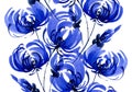 Blue chrisanthemium pattern Royalty Free Stock Photo