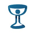 Blue Christian chalice icon isolated on transparent background. Christianity icon. Happy Easter.