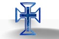 Blue christian cross