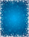 Blue christmas background with frame of snowflakes and stars Royalty Free Stock Photo