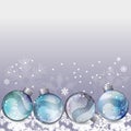 Blue Christmas background with glass balls