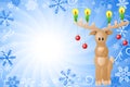 Blue christmas background with reindeer Royalty Free Stock Photo