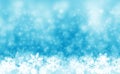 Blue Christmas Background Snow And Snowflake Illustration -