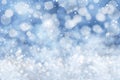 Blue Christmas Background With Snow, Snwoflakes And Bokeh Royalty Free Stock Photo