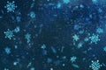 Blue Christmas background snow texture, abstraction, snowflakes Royalty Free Stock Photo