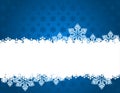 Blue christmas background with snowflakes.