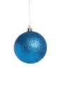 Blue christmas ball isolated on white background Royalty Free Stock Photo