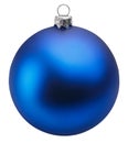 Blue christmas ball over white background clipping path Royalty Free Stock Photo