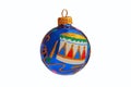 Blue Christmas ball with pattern drum Royalty Free Stock Photo