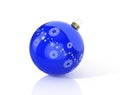 Blue christmas ball with snowflake. 3D Illustration