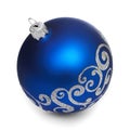 Blue christmas ball on white background