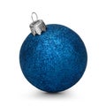 Blue christmas ball on white background